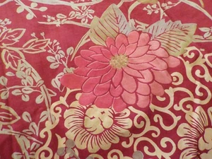 Edredón floral Pottery Barn completo/queen rojo floral de algodón con 2 fundas - Imagen 1 de 19