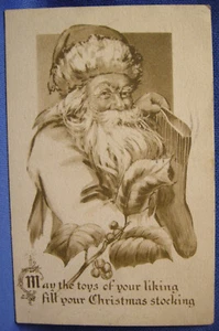 Antique Santa Postcard. White Robe. Mailed in 1910. Gibson Art, Pub. SCARCE. NoR - Picture 1 of 3
