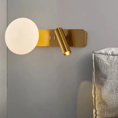 COB LED Luxury Wall Lamp E14 Bulb Bedside Reading Light Fixture Switch Spotlight - Image 1 of 4