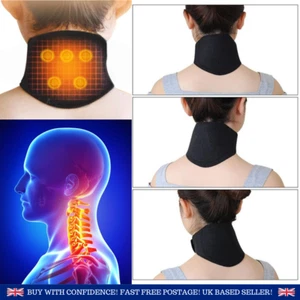 Self Heating Magnetic Neck Support Brace Collar Pain Relief Heat Pad Tourmaline - Picture 1 of 10