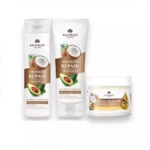 Set Shampoo + Treatment + Hair Mask Coco Repair Coconut Avocado Khaokho talaypu - Picture 1 of 10
