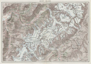 Map "Mont Blanc" (The Alps) George Virtue, 1855 - Picture 1 of 5
