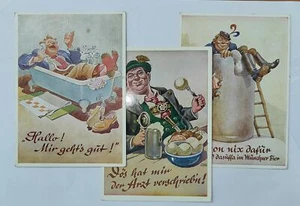 BIRRA BIER BEER-OKTOBERFEST MONACO MUNICH MUNCHEN-LOTTO 3 CARTOLINE-C40-153 - Picture 1 of 1