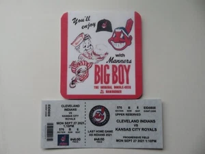 CLEVELAND INDIANS (CHEIF WAHOO) con Burger a due piani MANERS BIG BOY, MAGNETE - Foto 1 di 6