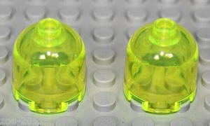 Lego 2x transparent Neon Stein, rund 2x2x1 Kuppel Top NEU! - Bild 1 von 1