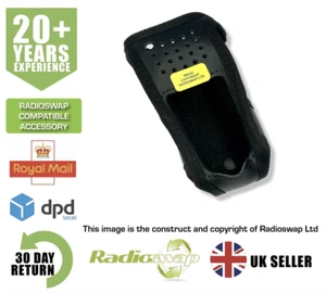 SOFT LEATHER CASE FITS KENWOOD NX220 NX320 E E2 TWO WAY RADIO - Picture 1 of 9