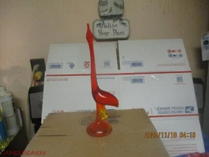 MCM Wikinger Glas Reiher Vogel #1315 Persimone orange 10,5" KRAN REIHER VINTAGE VOGEL - Bild 1 von 6