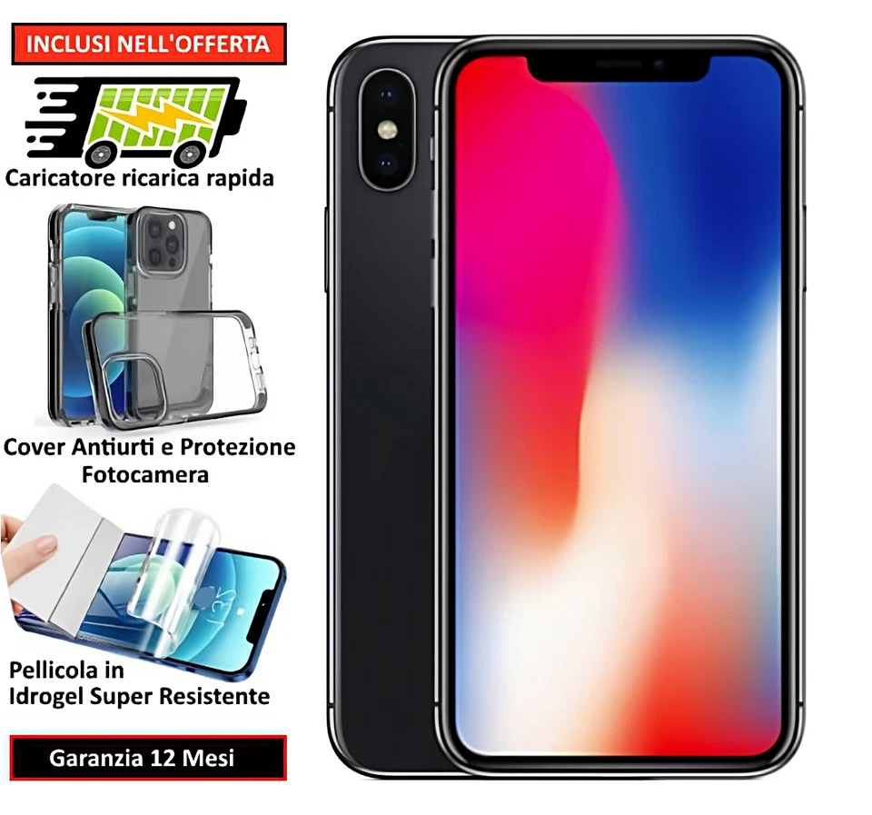 APPLE IPHONE X RICONDIZIONATO 64GB GRIGIO - Immagine 1 di 1