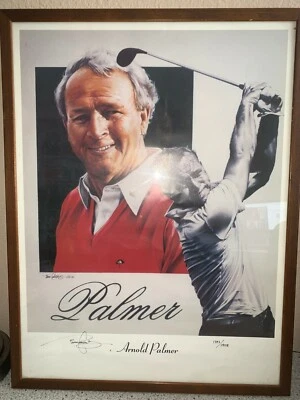 Póster litográfico numerado de Arnold Palmer #1393/1958 autografiado por Tim Cortés Foto 1 de 4