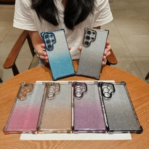 Handyhülle Für Samsung S24 Ultra S23 FE S22 S21 A55 A54 Glitter Stoßfeste Cover - Picture 1 of 19