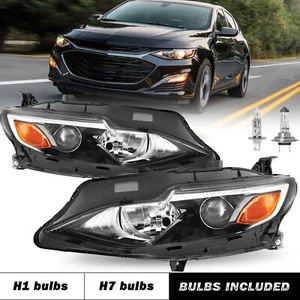 Halogen Headlight Assembly for 2019-2024 Chevy Chevrolet Malibu 19-24 2pc Sets - Picture 1 of 7