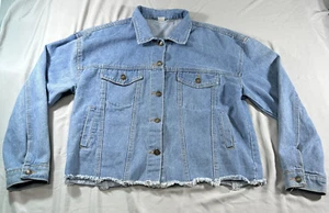 Erwachsene Damen Größe Large Langarm Knopfleiste Jeansjacke - Bild 1 von 8