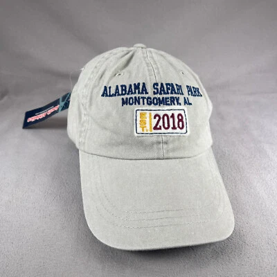 Alabama Safari Park Hat Men OS Beige Strapback Dad Cap Embroidered Montgomery AL - Image 1 of 4