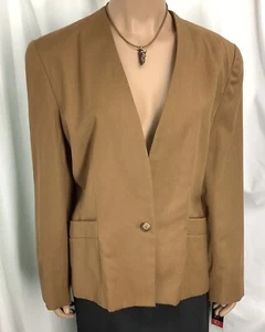 JH Collectibles Blazer Womens 10 Brown Wool Blend Lined New MFC250213/BB2 - Picture 1 of 11