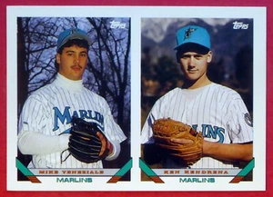 1993 Topps Mike Veneziale/Ken Kendrena Prospect BLANK BACK #726 (Marlins) Error - Picture 1 of 1