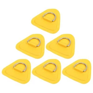 6 Piezas Kayak D Anillo Parche PVC Inoxidable Acero Triángulo Forma Amarillo - Imagen 1 de 6