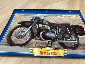 FN 250 M22 Luxe 1960 fiche carte moto passion collection Atlas - Photo 1/2