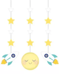 To the Moon and Back Stars Night Sky Space Baby Shower Party Cutout Decorations - Picture 1 of 1