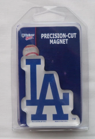 1 Pair MLB Los Angeles Dodgers Precision Cut Magnet Baseball Logo L A 2 5/8" Cover