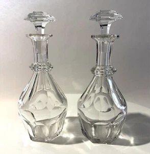 Pair Antique, Vintage Baccarat Crystal Decanters Harcourt 1841 - Picture 1 of 12