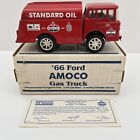 DIE CAST 1966 FORD AMOCO GAS TRUCK BANK,  LOCKING COIN BANK