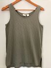 St Tropez West Olive Green High/Low Side Slits Sleeveless Tunic Sz Small
