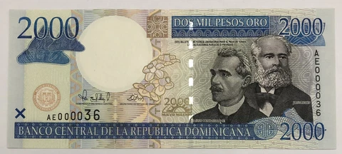 Dominican Republic 2000 Pesos Commemorative Millenium Year 2000 Very Low Number Cover
