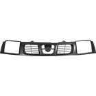 Grille For 1998-2000 Nissan Frontier Plastic Black Shell and Insert
