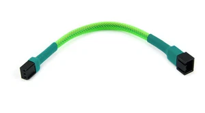 Shakmods 15cm 3 pin Fan Green Sleeved Extension Cable - First Class Delivery UK - Picture 1 of 2