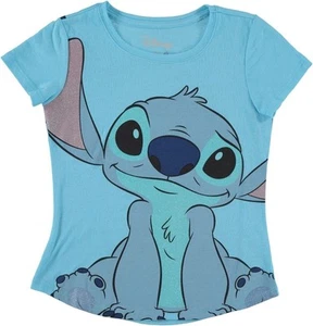 Disney Lilo and Stitch Girls Short Sleeve T-Shirt- Stitch Girls Tee Sizes 4-16 - Picture 1 of 34