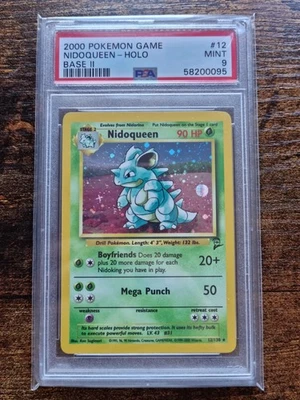 2000 POKEMON GAME BASE 2 12/130 NIDOQUEEN-HOLO BASE II PSA 9 HOLO RARE - Image 1 of 2