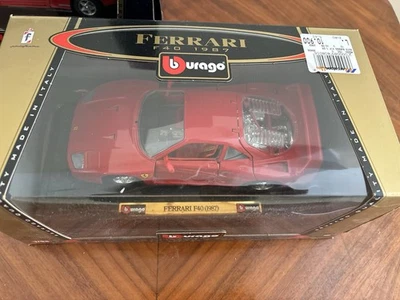 Modellino Auto Ferrari F40 1987 Burago Made In Italy Scala 1:24 Scatola - Immagine 1 di 4