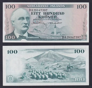 Iceland Banknote 100 KRONUR L.1961 P.-44A FDS/UNC - Picture 1 of 1
