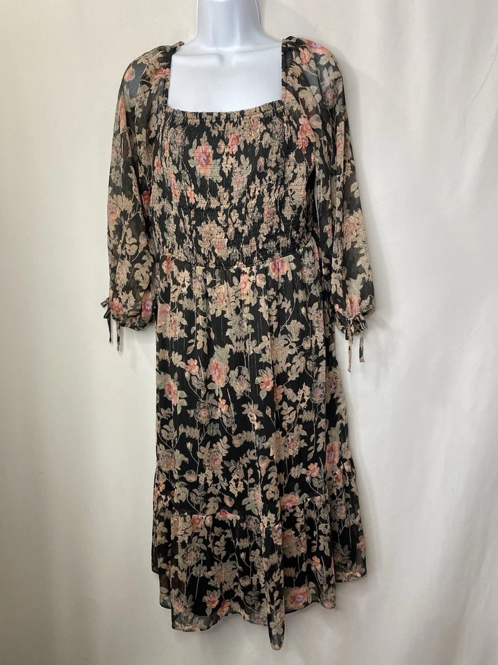 LC Lauren Conrad Womens Dress Size Large Floral Cottagecore Milk Maid Prairie - Image 1 of 4