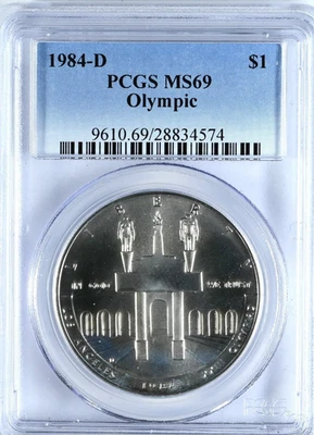 1984-D Olympic Commemorative $1 Dollar MS69 PCGS Silver Coin 9610 - Image 1 of 2