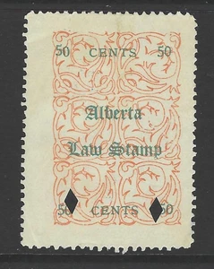 Bigjake: Alberta, AL-13,  50 cent Law Stamp - Revenue - Picture 1 of 2