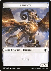 4x Elemental (flying 4/4) / Clue double-sided Token - NM - New Capenna - Picture 1 of 2