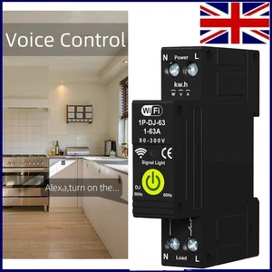 WIFI Smart Circuit Breaker Power Metering Energy Meter 230V 63A Remote Control - Picture 1 of 12