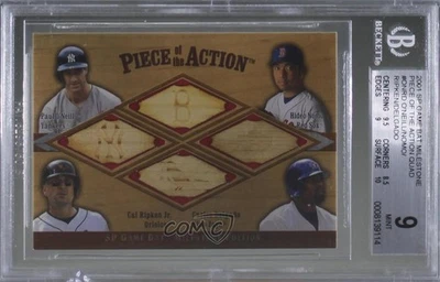 2001 SP Game Bat Milestone Edition Paul O'Neill Hideo Nomo Cal Ripken Jr BGS 9 - Image 1 of 2