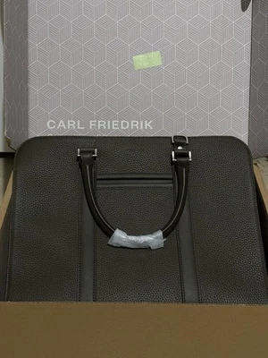 Maletín de cuero granulado oliva Carl Friedrik Palissy Foto 1 de 4