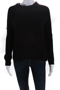 Athleta Womens Cotton Rib Knit Mock Neck Sweater Black Size XXS