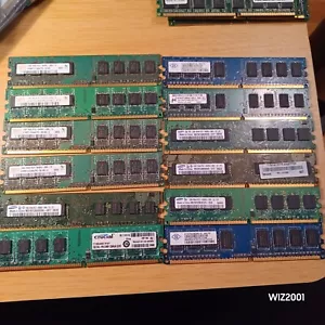 LOT 12x Multi Brand SPEED 1GB PC2 DDR2 Desktop Memory RAM NON-ECC HYNIX Micron - Picture 1 of 16