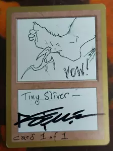 Chriss Moeller Original Art Sketch Signed Drawn on MTG Card * 1 of 1 * Sliver - Picture 1 of 2