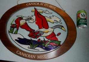 Vintage Canadian Mist Whiskey Schild Canada's Finest mit Gänsen Kanadische Gans 23"x17" - Bild 1 von 12