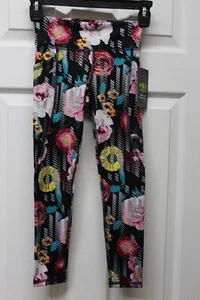Athletic Works Girls Active Legging-Black Floral-XL (14-16)-NWT - Picture 1 of 1