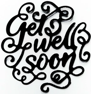 Get well soon Script Word Scrapbooking Die Cut  Embellishment Party Card Journal - Picture 1 of 2
