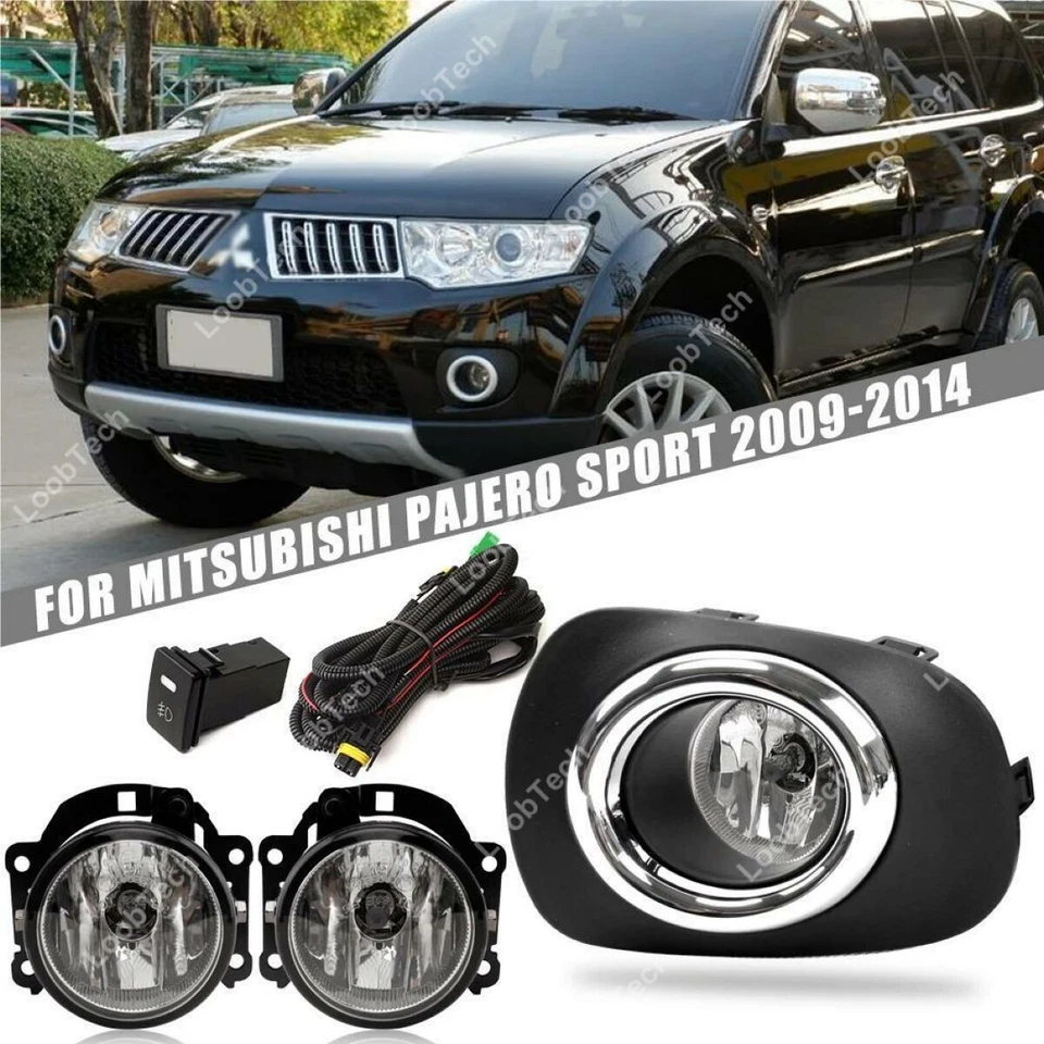 For Mitsubishi Montero Sport Fog Light Bumper Frame Cover Daytime Running Light - Imagem 1 de 4