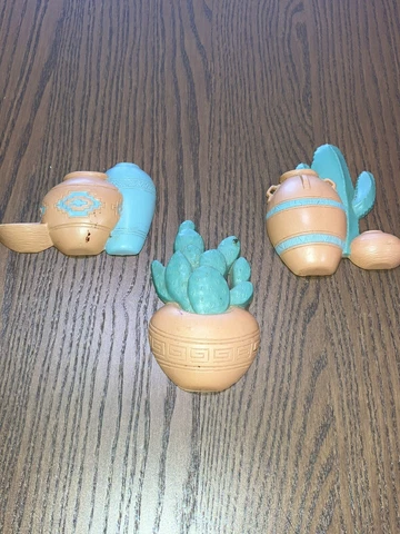 VINTAGE 1990s HOMCO 3 Southwestern 1991 Vase Cactus Pots Wall Decor MADE IN USA Cover