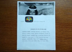 Original NBC 1968 Star Trek Press Photo Captain Kirk The Paradise Syndrome - Picture 1 of 4