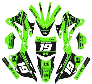 Graphic Kit for 2014-2021 Kawasaki KX85 KX100 Green Black Decals - Foto 1 di 1